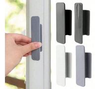 Poignée de porte de luxe minimaliste moderne sans perçage, poignée multifonction pour armoire, placard, bibliothèque, porte coulissante en verre, tiroir adhésif, fenêtre, balcon paire blanche,Épais et