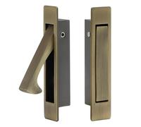 Poignée de porte de poche en acier inoxydable 304, poignée de bord, montage encastré pour porte coulissante de poche (laiton antique, 1)