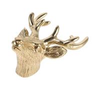 Poignée de Porte de Tête de Cerf en Laiton Noël | Style Rétro, Surface Polie et Toucher Doux, Installation Polyvalente pour Armoires et Meubles Anciens