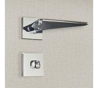 Poignée de porte design à condamnation finition aspect chrome brillant Andrea - KATCHMEE