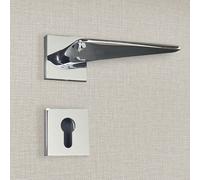 Poignée de porte design à cylindre finition aspect chrome brillant Andrea - KATCHMEE