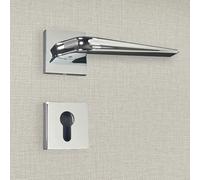 Poignée de porte design à cylindre finition aspect chrome brillant Lara - KATCHMEE