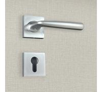 Poignée de porte design à cylindre finition aspect chrome mat Anita - KATCHMEE