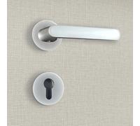 Poignée de porte design à cylindre finition aspect chrome mat Dalia - KATCHMEE