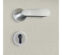 Poignée de porte design à cylindre finition aspect chrome mat Regina - KATCHMEE