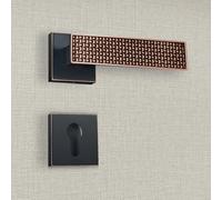 Poignée de porte design à cylindre finition aspect cuivre patiné noir Amalia - KATCHMEE