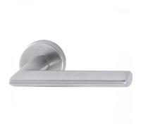 Poignée de porte double sur rosaces rondes - Stockholm - inox mat - bec-de-cane HOPPE