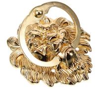 Poignée de Porte en Métal Tête de Lionceau, Anneau Vintage Doré | Alliage de Zinc, Finition Antique Lisse, Installation Simple, pour Portillon Extérieur, Armoires, Portes de Placard