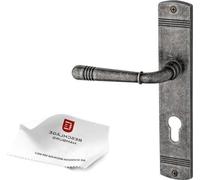 Poignée de porte en plastique PZ Dark Antique Steel — plaque longue pour bureau et cave — poignée de porte intérieure