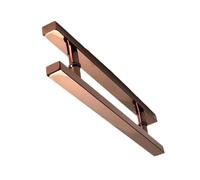 Poignée De Porte En Verre En Acier Inoxydable Or/or Rose 600x400mm | Qualité 304, poli, trou 400 mm, verre 8-13 mm, porte 35-50 mm, push-pull, for douche, bois et coulissant.