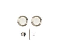 Yale Lot de 2 Poignées cuvettes rondes encastrables pour porte coulissante - Ø intérieur 48 mm - Acier finition nickelé brossé - Convient pour portes en bois - Inclus tire-doigt, cache mortaise, vis