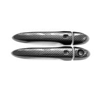 Poignée de Porte extérieure coulissante Cache-poignée de Porte en Carbone Noir Brillant Garniture de Cache-culbuteurs pour Fiat 500X 500 2016 2017 2018 2019 2020 2021 2022 2023