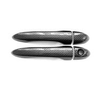 Poignée de Porte extérieure coulissante Cache-poignée de Porte en Carbone Noir Brillant Garniture de Cache-culbuteurs pour Fiat 500X 500 2016 2017 2018 2019 2020 2021 2022 2023