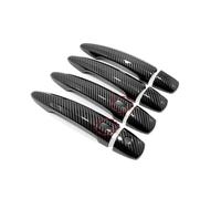 Poignée de Porte extérieure coulissante en ABS Noir Fibre de Carbone chromée pour Nissan Qashqai J12 2021 2022 2023 caches et Autocollants de Garniture de poignée de Porte latérale