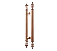 Poignée de porte extérieure intérieure, Poignées de porte de grange double face de style européen Poignées coulissantes intérieures for portes en bois longues, quincaillerie incluse(Bronze,60cm(23 5/8