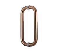 Poignée de porte intérieure/extérieure de grange,poignée de porte à double poussée de style rond,poignées de portail résidentielles,poignée de traction en verre brossé avec vis de montage pour magasin