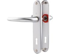 HOPPE – Ensemble de porte San Diego – Entraxe 165 mm – Clé L – Finition F1 aluminium aspect argent