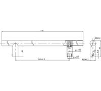 Poignée de porte MARCHESI 4801 - droite, 730 mm, LA 520 mm, inox mat