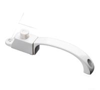 Poignée de porte moustiquaire en alliage d'aluminium avec mécanisme de verrouillage à pression pour une entrée sécurisée, loquet en métal robuste et poignée ergonomique en finition noire ou blanche