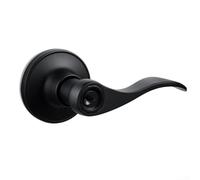 Poignée de porte noire sans clé, serrure intérieure moderne en alliage de zinc avec tour à pouce, loquet réversible pour portes américaines standard (3)
