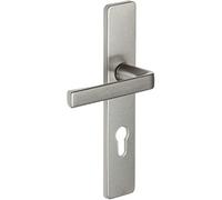 Poignées palière/béquille sur plaques clé I - aluminium argent - Kaza VACHETTE