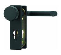 Poignée de porte - porte coupe-feu - noire - bouton/poignée - carrée - KFG ABUS