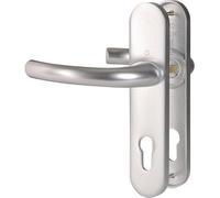 Poignée de porte sur plaque argent - Clé I - 190 mm - Tokyo - Hoppe et cie | Poignée de porte d'entrée - Tokyo - Hoppe Et Cie - Gris argent - Clé I - 165 mm