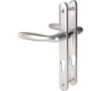 Poignée de porte sur plaque étroit argent - Clé I - Verona - Hoppe et cie | Poignée de porte fenêtre - Verona - Hoppe Et Cie - Gris argent - Clé I - 195 mm