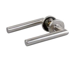 Poignée de porte sur rosace inox mat - Bec de cane - EsT.ZG 21 - Normbau