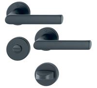 Poignée de porte sur rosace rodes alu noir mat conda carré - HOPPE - 11834158