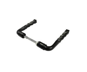 Poignée De Porte Torsade Noire Aluminium Carré de 6 / 7 mm + Fourreau adaptateur