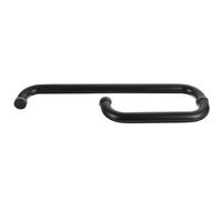 Poignée de Porte Vitrée Cadre en Acier Inoxydable Noir | Montage Caché, Vis et Écrou Internes, Surface Mate Lisse, pour Rénovation Salle de Bain et Portes Coulissantes