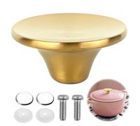 Poignée de rechange en métal pour cocotte de cocotte en acier inoxydable | Poignée finition or avec kits de vis supplémentaires, compatible avec les ustensiles de cuisine émaillés Le Creuset Staub