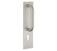 Poignée de tirage sur plaque cylindre - en inox - porte battante FTH THIRARD