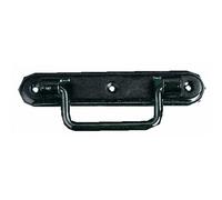 Poignée de volet emboutie en acier noir sur platine - Longueur 190 mm TORBEL