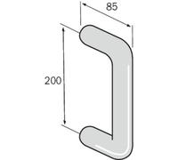 Poignée droite porte battante - filetée percée - nylon blanc - STG 83 NORMBAU