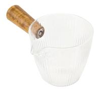 Poignée en Bois Pichet à Lait pour Café 110ml en Verre | Résistant à Chaleur, Service Précis pour Restaurants et Cafés, Usage Liquide ou Solide, Format Compact