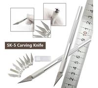 Poignée En Métal Scalpel 9 Lames Couteau Bois Coupe-Papier Artisanat Stylo Couteaux Gravure Couteau Bricolage Réparation Outils À Main