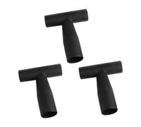 Poignée en T pour Pelle, Lot de 3, Plastique Noir, Prise Confortable | Remplacement Facile, Légère, Installation Simple, pour Outils de Creusage et Râteau, Compatible Fourche