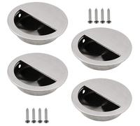 Poignée encastrée - AIMOONSA - Ø50 mm - Inox 304 brossé satiné - Ouverture 40×20 mm - Prof. 10,5 mm