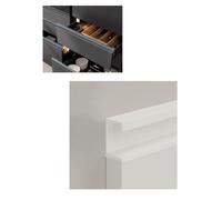 Poignée invisible profil G pour meuble et tiroir, montage sur chant | Profilé aluminium sans rainurage, pour panneaux de 17-19 mm(Natural,55.1in)