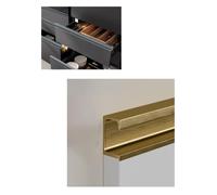 Poignée invisible profil G pour meuble et tiroir, montage sur chant | Profilé aluminium sans rainurage, pour panneaux de 17-19 mm(Gold,15.6in)