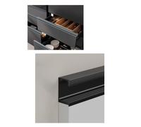 Poignée invisible profil G pour meuble et tiroir, montage sur chant | Profilé aluminium sans rainurage, pour panneaux de 17-19 mm(Black,23.6in)