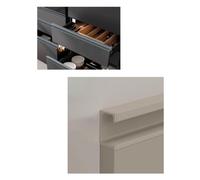 Poignée invisible profil G pour meuble et tiroir, montage sur chant | Profilé aluminium sans rainurage, pour panneaux de 17-19 mm(Brown,15.6in)