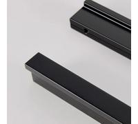 Poignée meuble aluminium noire, tige fixe 8-100 cm, lot de 2, Noir, 60cm | Poignée meuble noire aluminium, vis robustes, design moderne épuré