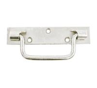 Poignée platine bouts carrés l160mm zingué blanc