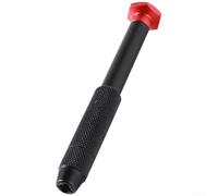 Poignée porte-embout de tournevis en alliage d'aluminium avec embout magnétique pour embouts de 4 mm, outil de réparation de tête interchangeable, poignée hexagonale antidérapante, argenté (noir)