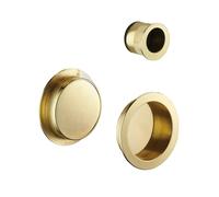 Poignée pour porte coulissante - THIRARD - Cuvettes rondes - Encastrables - Carré 8 mm - Laiton