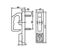 Poignée rotative anti-panique JPM FAP 8/89/90 P/E PR2E - Blanc - PR2E00-39-0A