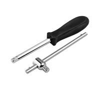 Poignée rotative avec entraînement 1/4" et T coulissant en acier au carbone - Accessoire de ouille ergonomique pour rallonge de ouille professionnelle en acier au carbone